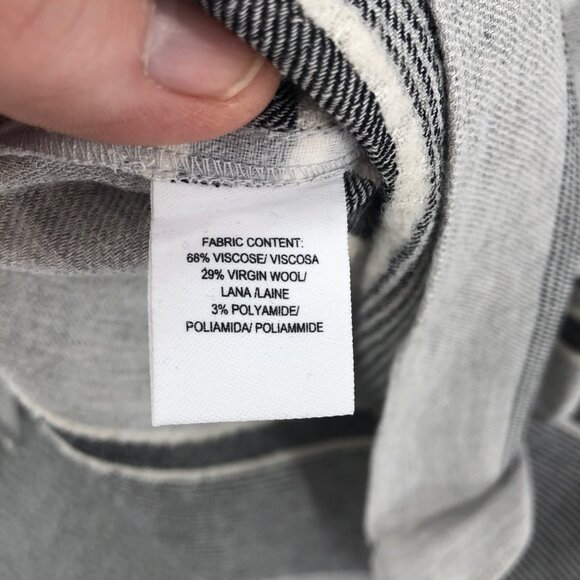 Derek Lam 10 Crosby Top Womens 8 Gray Stripe Wool Blend Tunic Ruffle Lagenlook - Picture 6 of 10